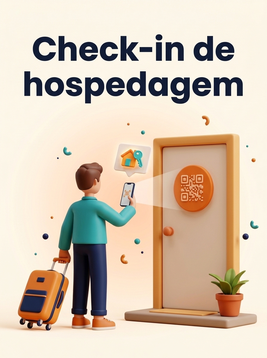 Check-in de hospedagem com QR code na porta